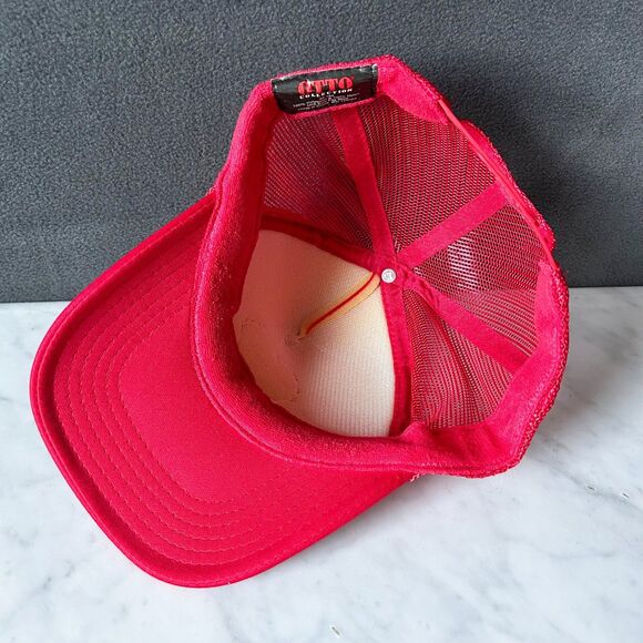 Vintage All You Need Is Love Cap Snapback Trucker Hat Red & White - One Size - Picture 7 of 9